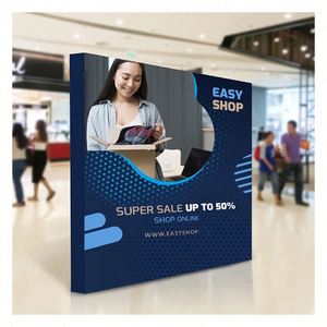 Advertising Event Eco-Friendly Lightweight Aluminum <b>Frame</b> Pop-Up Backlit LED SEG Display Backdrop with Custom Fabric Print - Product Image 1