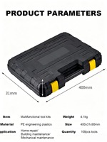 Ensemble d'outils complet professionnel de 108 pièces pour la menuiserie, la réparation automobile et l'entretien, en métal, avec valise en plastique OEM