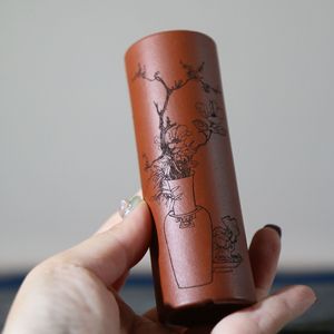 Maceta de Bonsái en Miniatura Zisha, Cilindro Redondo Pequeño, Hecha a Mano, Tamaño Pulgar, Maceta de Escritorio - Product Image 4