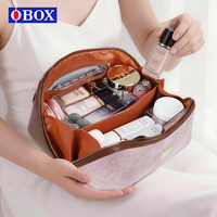 Trousse de maquillage, trousse de toilette de couleur contrastée, sac étanche, sac de rangement portable pour rouge à lèvres et cosmétiques