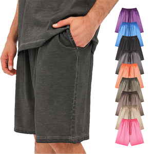 High Quality 240gsm Unisex Men Shorts French <b>Terry</b> Anti-Wrinkle Breathable Stock <b>Bulk</b> Custom Logo 100% Cotton Solid Elastic - Product Image 1