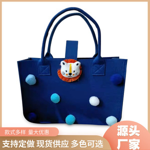 Felt Tote Bags Plush Cartoon <b>Doll</b> Design For Baby 0 To 24 Months Unisex Gift Customizable - Product Image 5