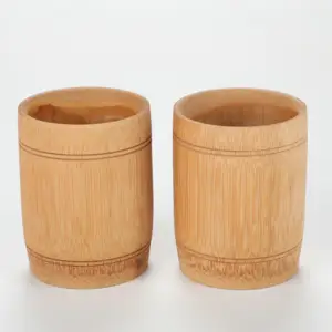 Copos de bambu personalizados 100%, eco amigável, natural, feito à mão, copo de bebida de bambu, logotipo personalizado, reutilizável, talheres de mesa