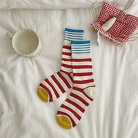 Nouveauté Automne : Chaussettes multicolores pour femmes, mi-mollet, sportives et décontractées, en coton