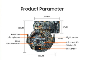 Cámara de Vigilancia Solar 4G PTZ con <span class=keywords><strong>Zoom</strong></span> de 3MP, PIR, IP65, Impermeable, para Exteriores, con Batería, Camuflaje, para Caza, con SIM 4G - Product Image 6