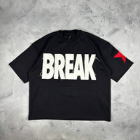 T-shirt décontracté d'été personnalisé 300 g/m² avec broderie de patch personnalisée, 100 % coton, coupe oversize à épaules tombantes, style boxy et court pour homme