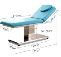 Lit de beauté pour spa avec dossier réglable et massage électrique pour salons de beauté - Design moderne, traitement confortable