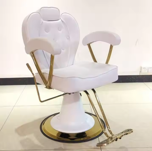 Muebles de peluquería de lujo, silla de peluquero pequeña, bomba hidráulica, silla de peluquería blanca para barbería - Product Image 1