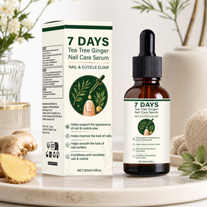 Sérum pour les ongles à l'arbre à thé et au gingembre, 30 ml, marque privée OEM, soin hydratant des cuticules, fortifiant pour les ongles secs, cassants et abîmés - Product Image 1