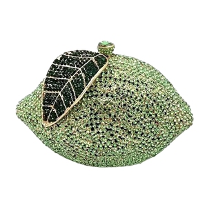 Bolso de mano con pedrería de limón para mujer, bolso de noche con cuentas, patrón geométrico, bolso de mano para fiesta de cóctel - Product Image 3
