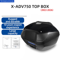 Nouvelle Tendance SPD : Top Case Moto 50L en PP Noir, Grande Capacité, Étanche, Accessoire pour Honda XADV750 (2022-2026)