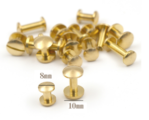 <span class=keywords><strong>Vis</strong></span> Chicago à tête plate fendue en laiton massif, diamètre de la tête 8 mm 10 mm, pour cuir, ceintures, portefeuilles et sacs à main - Product Image 6