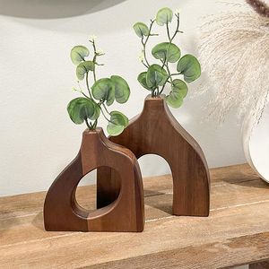 Vaso Decorativo de Jacarandá para Mesa de Centro, Vaso de Flores Criativo de Madeira Maciça para Armazenamento em Mesa Doméstica - Product Image 4