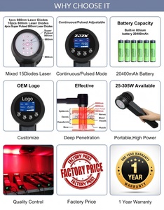 Appareil de thérapie au laser froid de classe 4, 905 nm, 808 nm, fibromyalgie, arthrose, traitement des mains, <span class=keywords><strong>aide</strong></span> à l'arthrite, 25-305 W, portable - Product Image 4