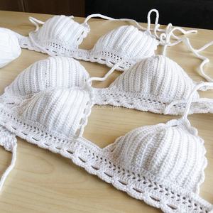 ชุดบิกินี่ถักโครเชต์สำหรับผู้หญิง ตกแต่งด้วยคริสตัล ดีไซน์เว้าเซ็กซี่ ชุดว่ายน้ำชายหาดแบบสั่งทำพิเศษ 2 ชิ้น - Product Image 1