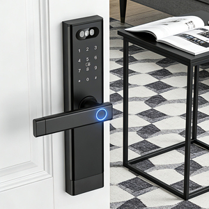Serrure de <span class=keywords><strong>porte</strong></span> intelligente à reconnaissance faciale 3D avec déverrouillage par veine palmaire, écran intérieur WiFi Tuya, sécurité domestique pour <span class=keywords><strong>porte</strong></span> en bois - Product Image 6