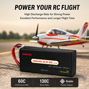 Batterie Li-Polymère de 2200 mAh 22,2 V 60C à Capacité Réelle avec Connecteur Filaire Personnalisable pour Avions à Voilure Fixe Longue Portée - Product Image 4