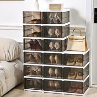 Haogle Nouveauté Boîte de rangement pour chaussures pliable en plastique PP rectangulaire écologique Design moderne pour usage au bureau Carton 6-10L