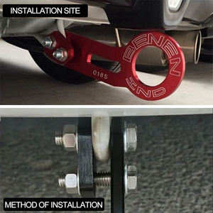 Gancho de remolque trasero barato <span class=keywords><strong>para</strong></span> aleación de aluminio de anillo de remolque de coche universal, anodizado de trefilado mejorado (rojo) - Product Image 3