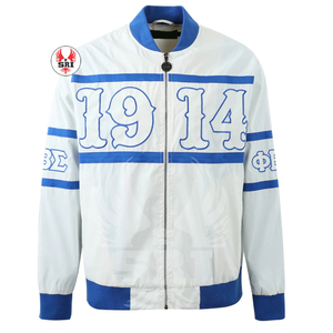 Chaqueta de bombardero reflectante Phi Beta Sigma, chaqueta de satén para hombre de fraternidad | Chaqueta de bombardero bordada de fraternidad PBS, forro personalizado - Product Image 1