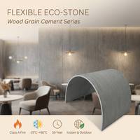 Panneau de pierre flexible en ciment à grain de bois, léger (3-5 kg), se plie à 180° °   Revêtement mural industriel mat pour bureaux, hôtels et résidences