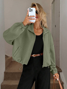 Blouson de baseball pour femme style européen et américain, col montant, fermeture éclair, coupe oversize, automne-hiver 2026 - Product Image 3