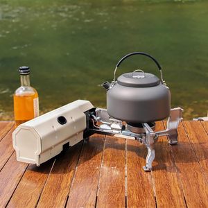 Réchaud à <span class=keywords><strong>cassette</strong></span> extérieur portable réchaud magnétique pliant réchaud de camping en plein air ustensiles de cuisine gaz marmite cafetière - Product Image 2