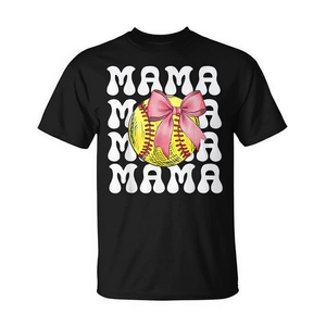 Camiseta Softball Mama con diseño de lazo rosa para mamá y aficionada - Product Image 2
