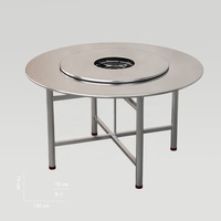 Table pliante en acier inoxydable durable pour fondue et barbecue, idéale pour les hôtels, les grillades en plein air, les fêtes dans la cour, le camping et les petites cuisines
