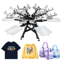 Deliou 6 couleurs 6 stations imprimante sérigraphie vêtements Machine d'impression sacs t-shirt Machine d'impression vêtements imprimante