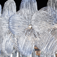 Luminaires modernes Fleur Cristal Verre Ovale Ronde Cuisine Îlot Lustre Salon Suspension LED