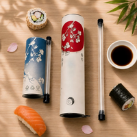 Empaque de Sushi Personalizado de Grado Alimenticio, Empaque de Tubo de Papel Cilíndrico para Sushi Push Up