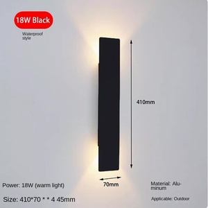 Luz de pared con Base de aluminio para exteriores, sencilla y moderna, tira larga, pasillo, escalera, sala de estar, decoración de pared de fondo, PC de - Product Image 2