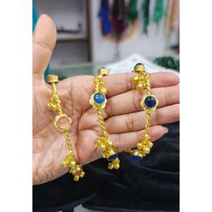 Brazalete de Cobre Chapado en Oro con Dijes de Princesa/Flor/Cruz, Brazalete Ajustable con Apertura, Joyería de Cobre al por Mayor - Product Image 4