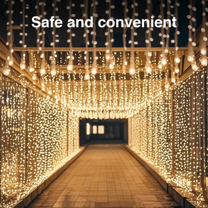 Waterproof IP65 Rechargeable Solar/<strong>Battery</strong> Powered 120LEDs Icicle <strong>Lights</strong> <strong>Indoor</strong>/Outdoor Warm White Hanging Roof Decoration - Product Image 2