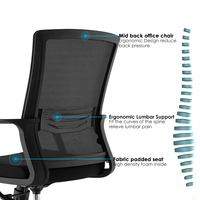 Chaise de mobilier de bureau en Chine chaise de bureau inclinable à mi-dossier chaise d'ordinateur de bureau de personnel bon marché pour le passage de bureau BIFFMA