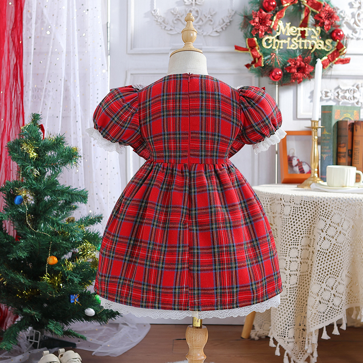 white christmas dresses Leading The Way Checkered Plaid Ruffle Dress – Mia Belle Girls