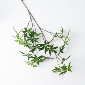 Feuille artificielle en soie à tige unique, type feuille de banane, pour arrangements en vase, décoration de couloir, verdure ornementale d'intérieur - Product Image 4