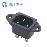Prise d'alimentation horizontale à trois broches de type C14, 10A-250V, pour cuiseur à riz, avec trou de fixation pour ordinateur, modèle DB-14-1P-DD4.8