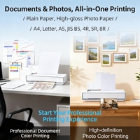 Impresora de inyección de tinta multiusos económica, impresora a color inalámbrica portátil A4 con tinta recargable para el hogar y el estudio