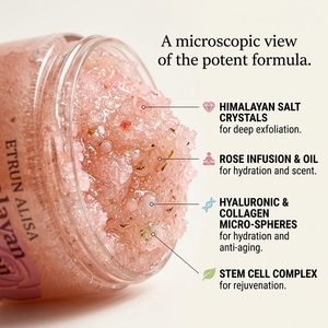 ETRUN ALISA OEM - Exfoliante Corporal de Sal Rosa del Himalaya Natural al por Mayor, Aloe Vera, Blanqueador, Limpieza <span class=keywords><strong>Profunda</strong></span>, Hidratante Facial - Product Image 2