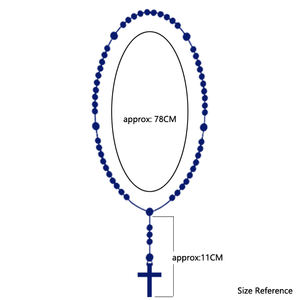 Pietra naturale smerigliato nero onice cattolico <span class=keywords><strong>rosario</strong></span> collane con croce di ematite ciondolo uomini collana di meditazione gioielli - Product Image 6