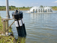 Analyseur de qualité de l'eau, système de surveillance en ligne multiparamètres pH DO EC Turbidité, capteur solaire LoRaWAN pour l'aquaculture
