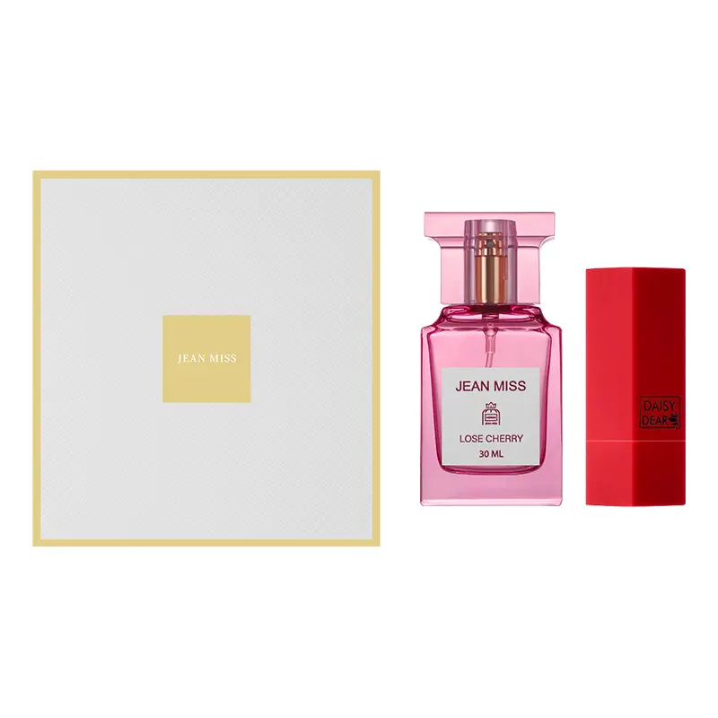 Neue Ankunft Parfüm Geschenks ets Blumen duft Mini Parfüm und Lippenstift Set für Weihnachts geschenke 30ML 3.5g