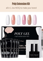 MyBeautyNails vente en gros, acrylique, Gel dur, Nude, paillettes, Kit d'ongles professionnel, Poly Gel, Kit d'extension, Poly Gel