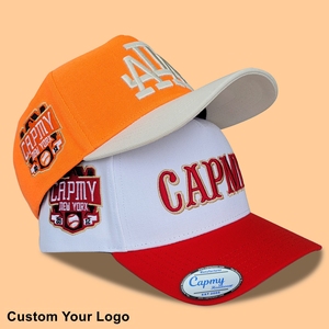 Casquette de baseball personnalisable en daim noir avec logo brodé en 3D, couronne moyenne, pour homme, 5 panneaux, style A-Frame - Product Image 1