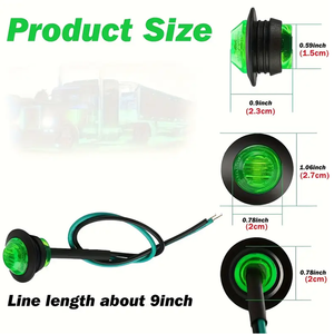 Indicador de luz lateral del camión 12V 2835 <span class=keywords><strong>3</strong></span> LED PC Material Nueva condición 100lm Lámpara de marcador <span class=keywords><strong>en</strong></span> ámbar Azul Verde Naranja Blanco - Product Image 3