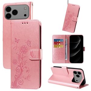 Para iPhone 17/17 Pro/17 Air Butterfly Flower Printed Funda de cuero, funda con tapa de libro para iPhone 11/12/<span class=keywords><strong>13</strong></span>/14/15/16E - Product Image 3