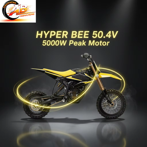 Vélo de montagne sport haute vitesse Hyper 50.4V 5000W avec moteur, pneus larges 14/12'', cadre en alliage d'aluminium, batterie lithium, pour adulte, double suspension - Product Image 1