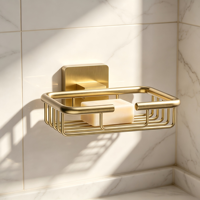 Tempat Sabun Dinding Stainless Steel 304 untuk Kamar Mandi Hotel, Keranjang Sabun Kawat, Pemasangan Sekrup, Desain Modern
